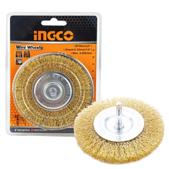 100mm Brass Wire Wheel Brush for Drill Rust Paint Polishing